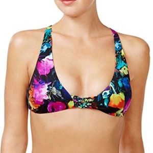 Bar III Painted Posies Floral-Print Bralette Top